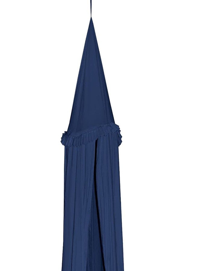 Next Day Art Hanging Canopy Play Tent Without Mat for Kids and Adults Portable Foldable Pom Pom Hanging Mosquito for Girl and Boy Tent House Indoor and Outdoor- Dark Blue - Image 3
